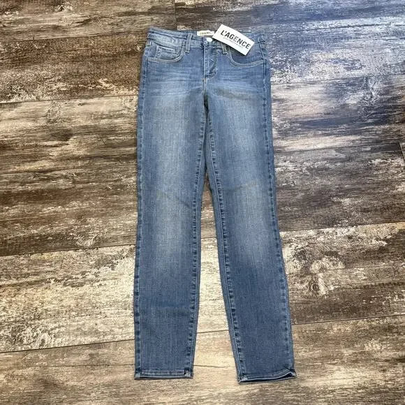 L'Agence Jeans Womens 23 Blue Margot High Rise Skinny StretchDenim USA‎ NWT